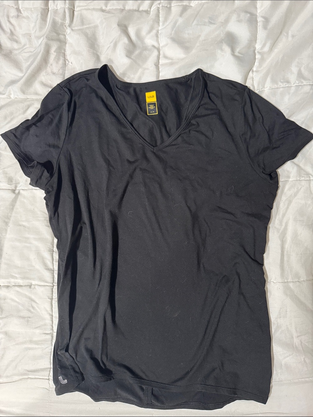 Lole Black V-Neck Short Sleeve Tee